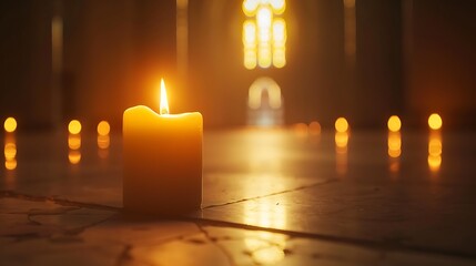 Wall Mural - Cathedral candle during fasting kareem festival mubarak