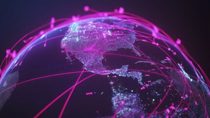 Leinwandbilder - Global Connectivity with Digital Network and Technology
