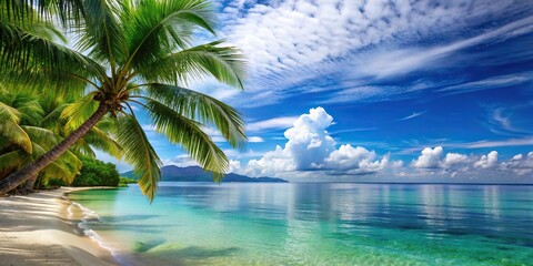 Wall Mural - close-up tropical beach scene with beautiful coastal views and tranquil atmosphere