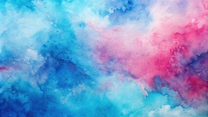 Wall Mural - Extreme close-up abstract blue and pink watercolor background with texture