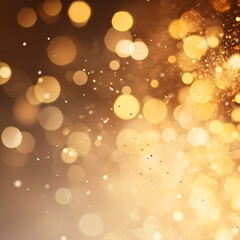 Poster - Golden bokeh lights with sparkling glitter