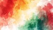 © marfuah - Abstract watercolor background with red, orange, yellow, and green colors.