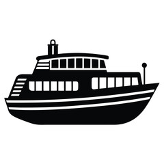 Wall Mural - Vector Ferry Vehicle Silhouette.