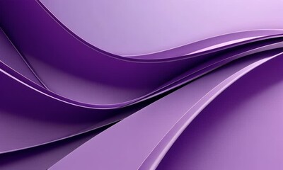 Poster - a purple abstract background with curved lines, purple shapes, and a 3d render.
