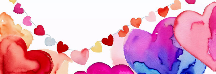 Wall Mural - Valentine's Day card. Web banner. Generative AI