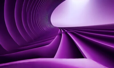 Poster - a purple abstract background with curved lines, purple shapes, and a 3d render.
