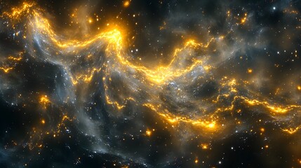 Wall Mural - Glowing electric tendrils intertwine with the stars surrounding a cosmic entity