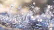 © Sinechana - 2410 68.A burst of fresh water droplets frozen in motion, with sparkling light bouncing off their smooth surfaces, creating a sense of movement and clarity, as the drops cascade through the air.
