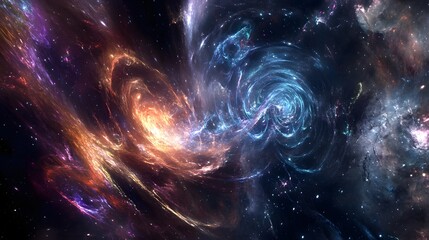 Wall Mural - Tendrils of energy flow from the figure into the boundless expanse of galaxies