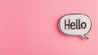 © Nitchalee N. - A speech bubble with 'Hello' on a pink background, conveying a warm greeting in a playful and colorful style.