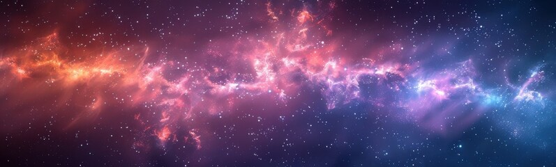 Wall Mural - Brightly colored stars are shining brightly in the night sky, banner