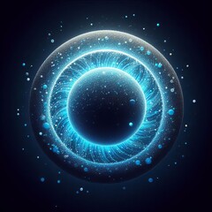 Wall Mural - abstract digital background featuring swirling blue circles and glowing patterns creating a futurist