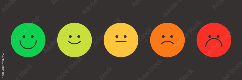 Feedback concept design set. Bad and Good Review. Emotions scale. Happy ...