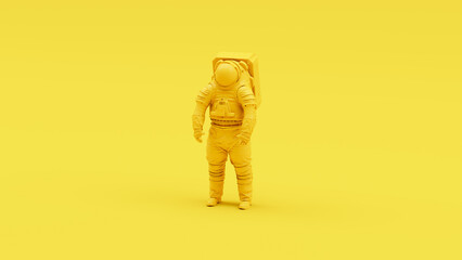 Wall Mural - yellow astronaut space suit helmet visor retro science vivid sci fi outer space protection yellow ba