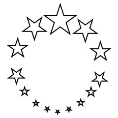 Poster - Star icon set. Line Circle star, big star, small star. Rating icon. Vector illustration.
