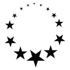 Poster - Star icon set. Fill Circle star, small star, big star. Rating icon. Vector illustration.