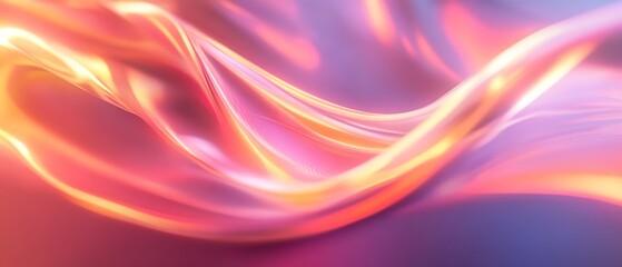 Poster - A pink and orange wave with a purple background. The wave is flowing and has a lot of texture
