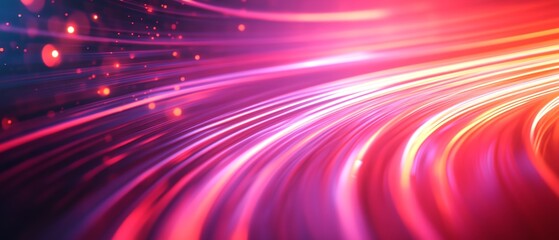 Poster - A colorful, abstract image with a pink and purple hue. The image is a representation of a wave, with the pink and purple colors representing the crest of the wave