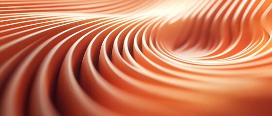 Poster - A spiral of orange lines with a dark background. The lines are curved and seem to be moving