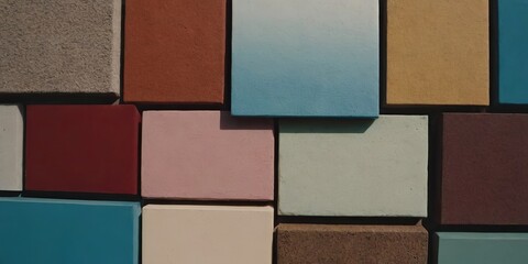 Aufkleber - A wall made of different colored bricks