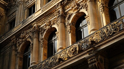 Opulent facade of Palais Garnier opera house