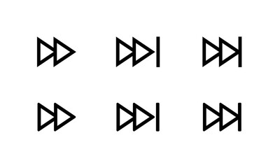 Fototapete - Forward icon in line style. Next track sign symbol of media player elements