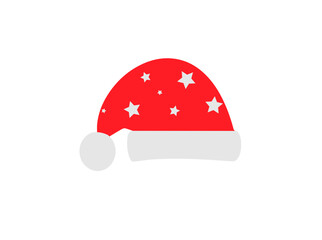 Wall Mural - santa's hat is red with stars on a white background,