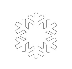 Wall Mural - snowflake black outline on a white background, 