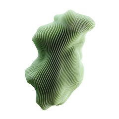 Poster - Irregular organic ribbed 3D shape. Distorted melted organic sculpture. Ai generated