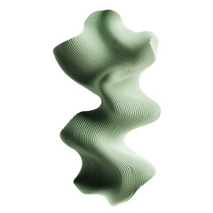 Poster - Irregular organic ribbed 3D shape. Distorted melted organic sculpture. Ai generated