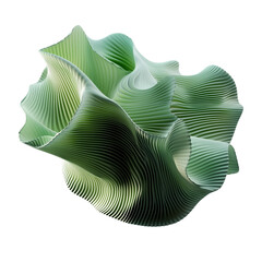 Poster - Irregular organic ribbed 3D shape. Distorted melted organic sculpture. Ai generated