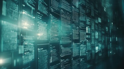 Digital Data Flow on Transparent Screens