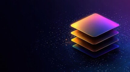 Poster - colorful abstract layers with sparkling background