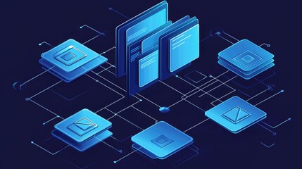 Digital Network and File Management Concept