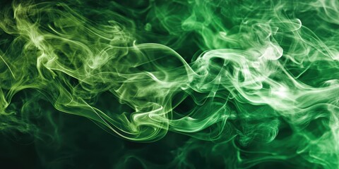 Poster - ethereal green smoke background for creative projects