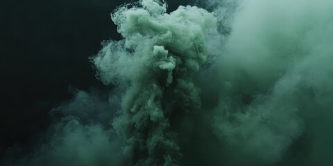 Poster - green smoke on black background