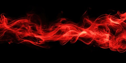 Poster - abstract red smoke on black background
