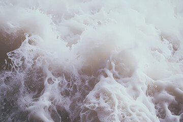 Wall Mural - foamy waves rolling up in ocean