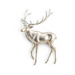 © Tark - Caribou metallic 3D image of silver caribou on white background. Generative AI