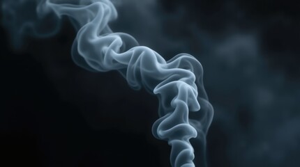 Wall Mural - a spiral of smoke rising upwards, with its density and form constantly shifting. the thick, dark spi