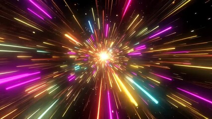 Wall Mural - hyperspace travel light streaks in vibrant colors