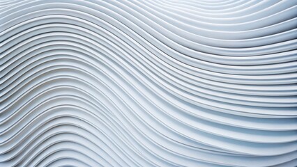 Poster - Plastic decorative panels. Finishing plates. White silver soft wavy universal background for business presentation. Abstract flowy elegant pattern. Minimalist empty striped blank BG.