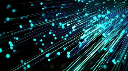 Wall Mural - vibrant blue and green light trails create a dynamic visual experience through long exposure techniq