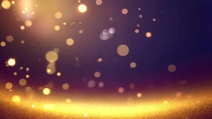 Wall Mural - golden bokeh lights on dark background for elegant atmosphere