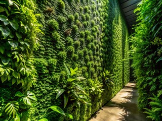 Captivating Plant Shadows on Lush Green Wall in Naturalistic Style - Nature, Shadow Play, Greenery, Artistic Photography, Natural Light, Home Decor, Botanical Aesthetics, Tranquility