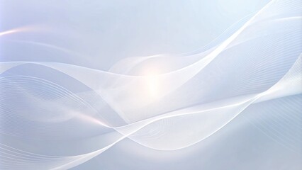 Fototapete - Abstract white background with flowing lines and gentle waves, creating a sense of movement and fluidity. Technology abstract lines on white background. 