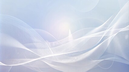 Fototapete - Abstract white background with flowing lines and gentle waves, creating a sense of movement and fluidity. Technology abstract lines on white background. 