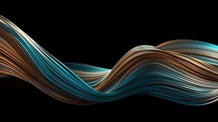 Abstract 3d rendering of twisted lines. Modern background design, illustration of a futuristic shape