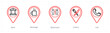© popcornarts - A set of 5 location pointer icons as bank, beverage, washroom