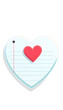 © Sergey - cartoon love heart notes pad isolated with white highlights, png